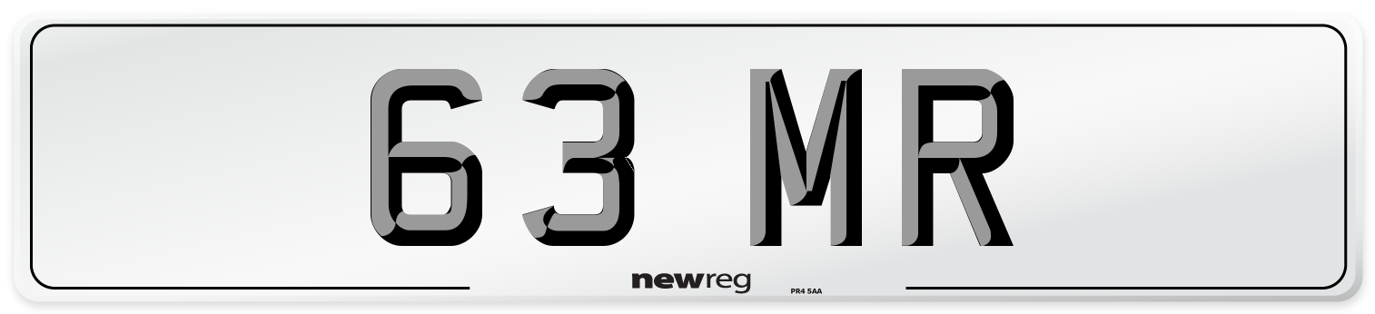 63 MR Number Plate from New Reg
